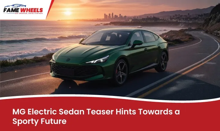 MG Electric Sedan teaser showcasing a sporty and futuristic design