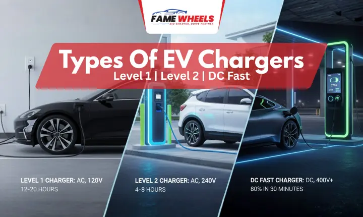 Different Types of EV Car Charging: Level 1, Level 2, and DC Fast Chargers.