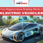 Electric vehicle using regenerative braking to convert kinetic energy into reclaimed energy.