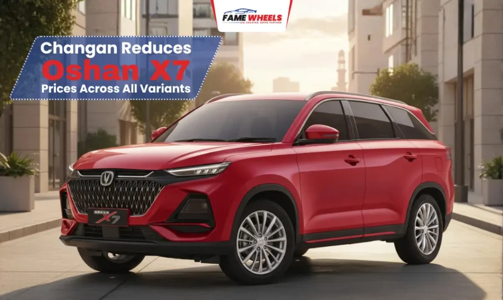 Oshan X7 price drop in Pakistan showing red SUV with updated pricing across variants today