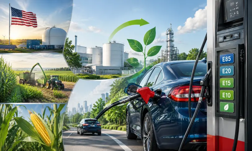 Government ethanol fuel support through farming, energy independence, and emission reduction