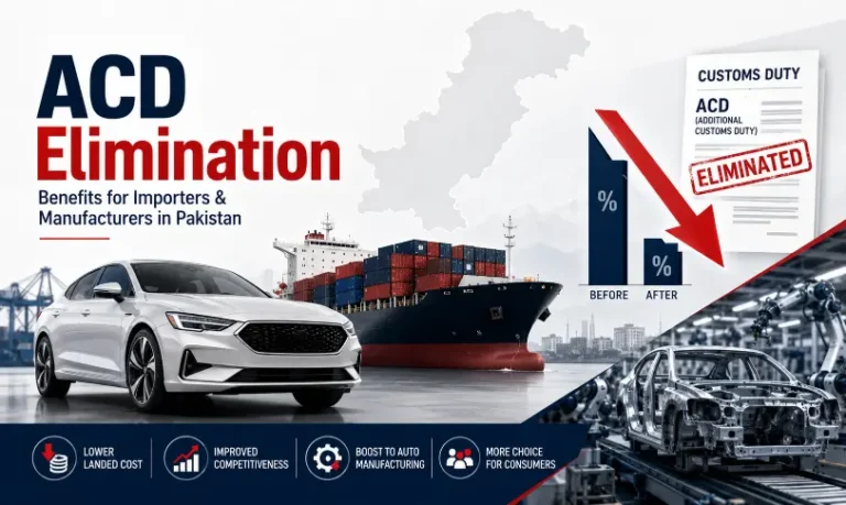 ACD elimination lowering car import costs and boosting Pakistan auto industry.