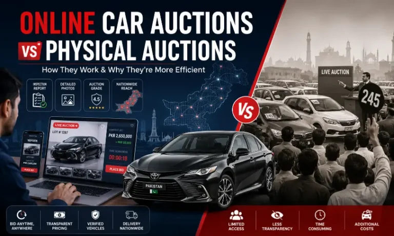 Online car auctions compared with physical car auctions in Pakistan