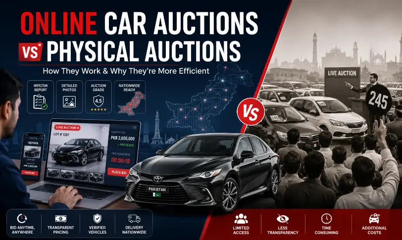 Online car auctions compared with physical car auctions in Pakistan