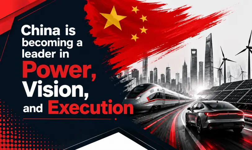 China becoming a leader in power, vision and execution through automotive, technology and renewable energy growth