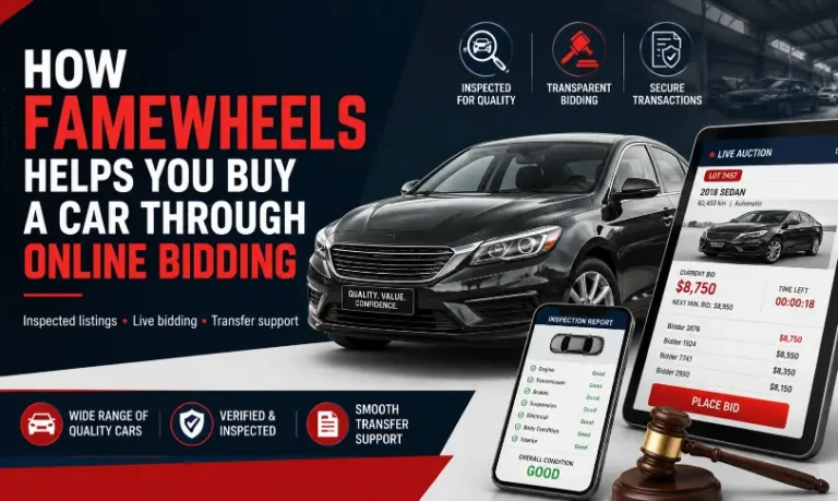FameWheels Live Bidding helps buyers purchase used cars online in Pakistan