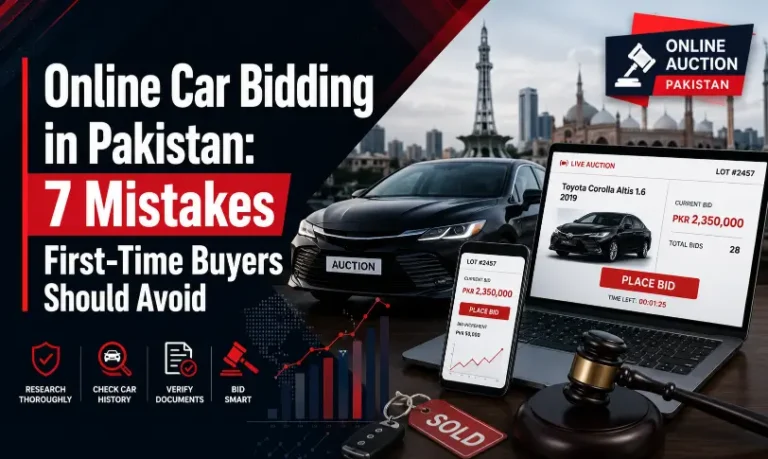 Online car bidding in Pakistan showing 7 mistakes first-time buyers should avoid