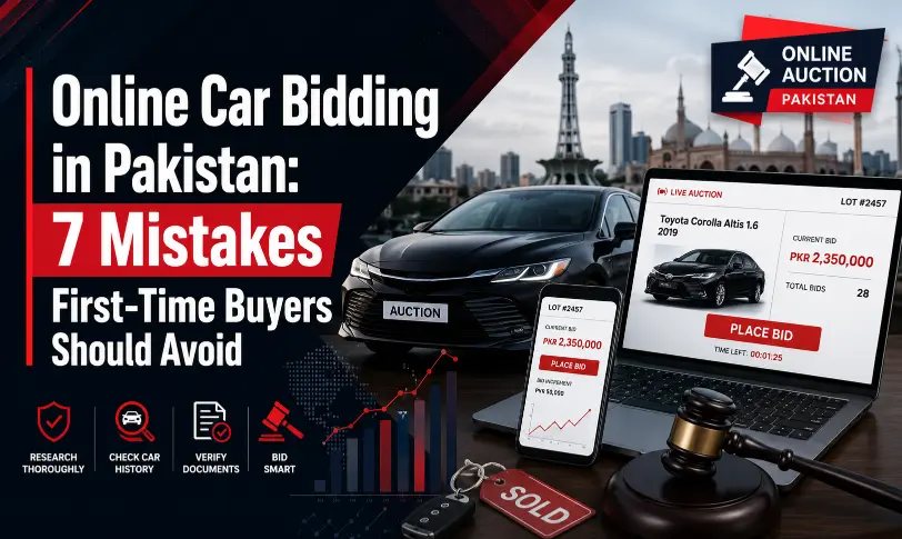 Online car bidding in Pakistan showing 7 mistakes first-time buyers should avoid