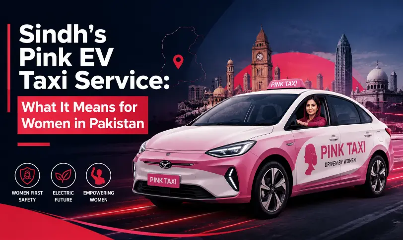 Sindh's Pink EV Taxi Service featuring women-only electric taxis in sindh