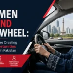Pakistani woman driving a car and gaining independence through personal mobility