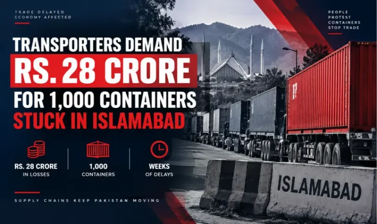 1,000 containers stuck in Islamabad as transporters demand Rs. 28 crore