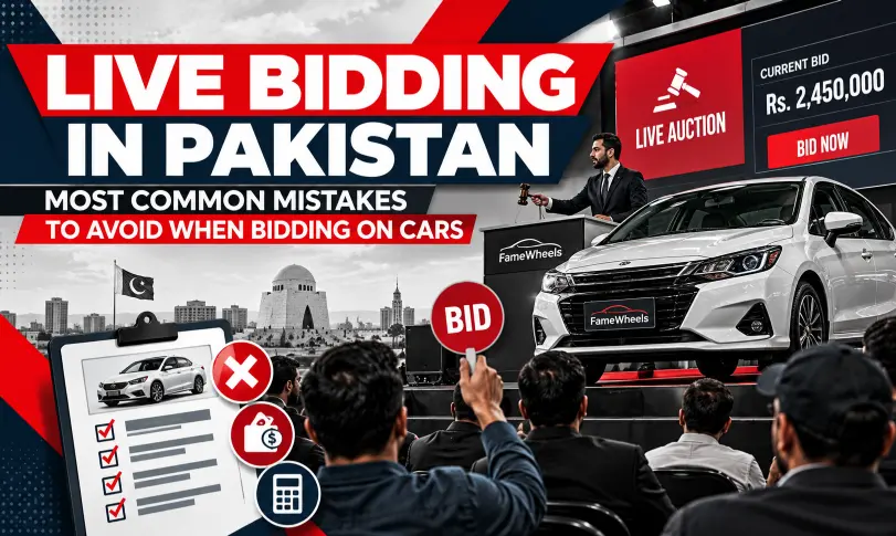 Live bidding in Pakistan for inspected used cars at a car auction