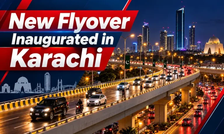 New flyover inaugurated in Karachi with traffic moving across the elevated road