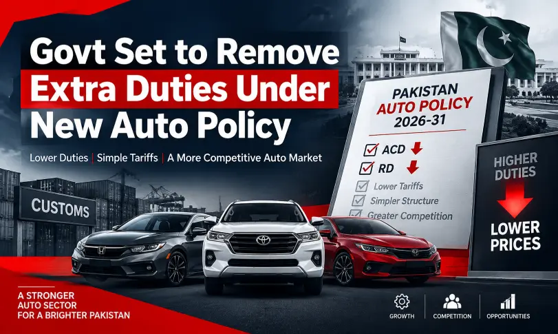 Pakistan auto policy 2026-31 plans to remove extra duties including ACD and RD