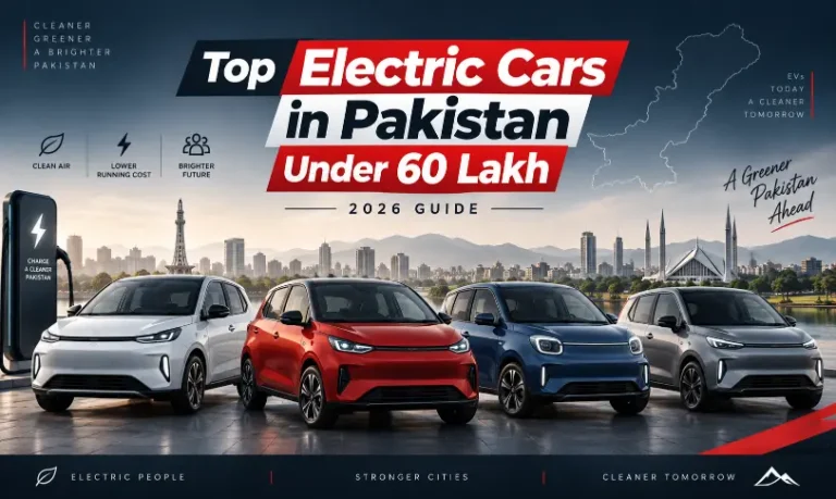 Top electric cars in Pakistan under 60 lakh featuring affordable EV models in 2026