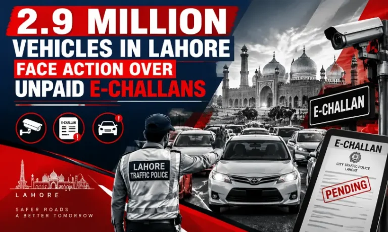 2.9 million vehicles in Lahore face action over unpaid e-challans